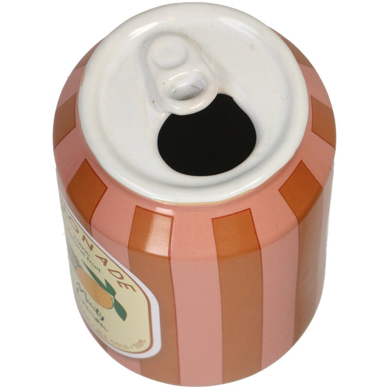 Florero (Naranja) Decorativo Modelo Lata Limones De Cerámica