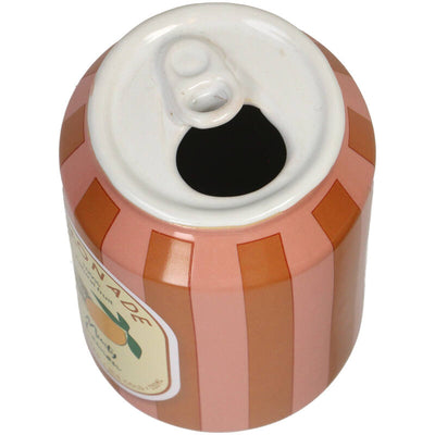 Florero (Naranja) Decorativo Modelo Lata Limones De Cerámica