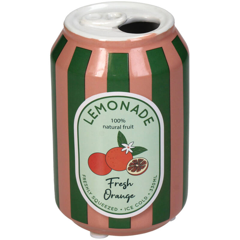 Florero (Naranja) Decorativo Modelo Lata Naranjas De Cerámica