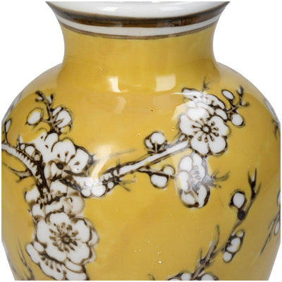 Florero (Amarillo) Decorativo Diseño Flores De Cerámica