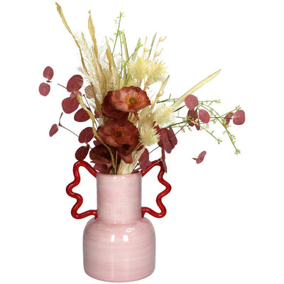 Florero Decorativo (Rosado) Con Asas De Dolomita