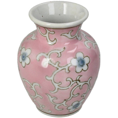 Florero (Rosa) Decorativo Diseño Flores De Cerámica