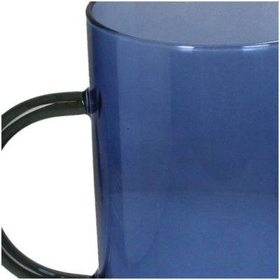 Florero (Azúl) Cónico Con Asas Azules De Vidrio