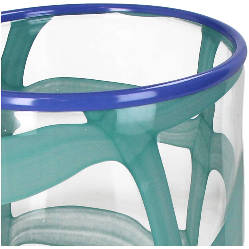 Florero Diseños (Turquesa/Azúl) De Vidrio