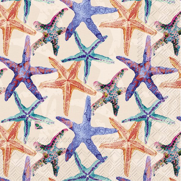 Set De 20 Servilletas (Estrellas De Mar) De Papel