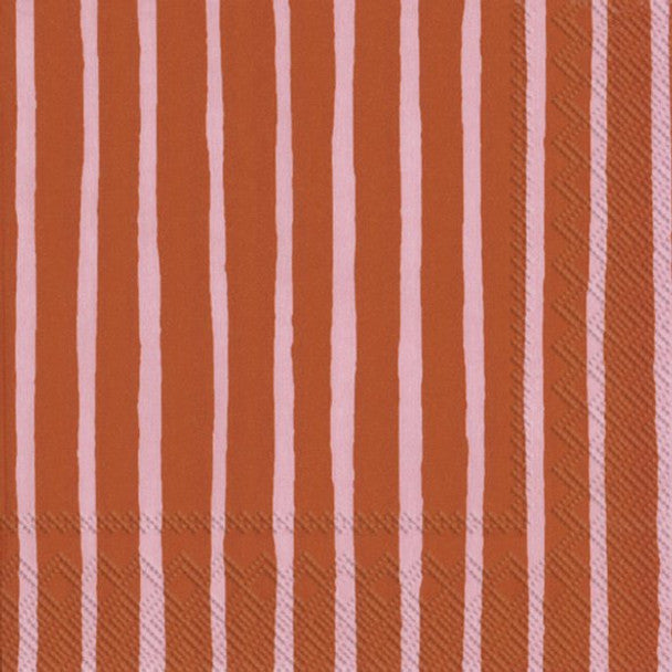 Set De 20 Servilletas (Lineas Naranja) De Papel