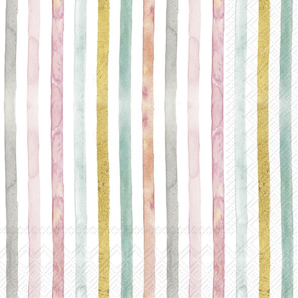 Set De 20 Servilletas (Lineas Colores) De Papel