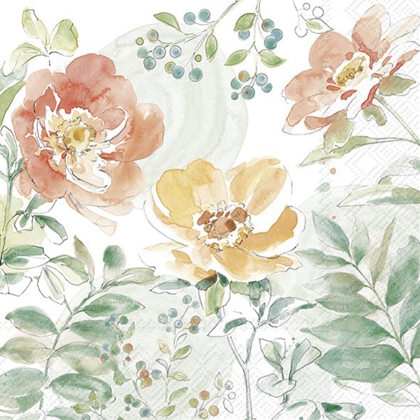 Set De 20 Servilletas (Soft Flores_02) De Papel