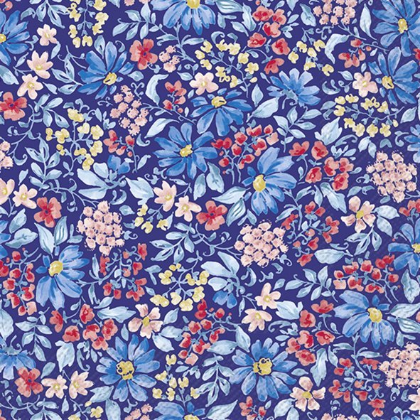 Set De 20 Servilletas (Flores Azules + Rojos) De Papel