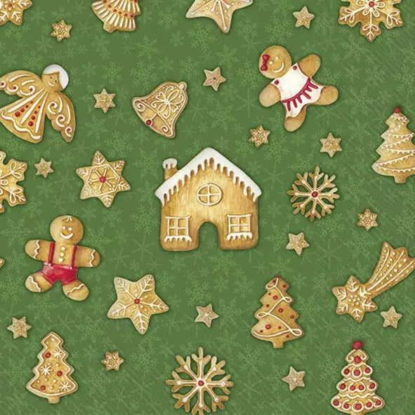 Set De 20 Servilletas (Galletas Navidad) De Papel
