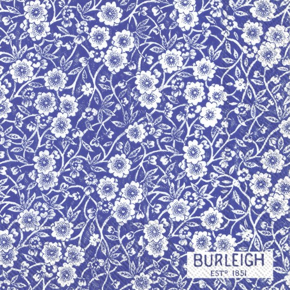 Set De 20 Servilletas (Flores Azules) De Papel