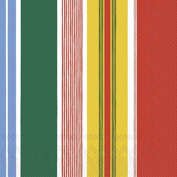 Set De 20 Servilletas (Lineas Colores I) De Papel