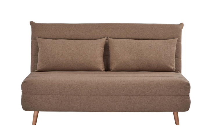 Sofá Cama 2 Cps Tapiz (Marrón) Con Patas De Madera