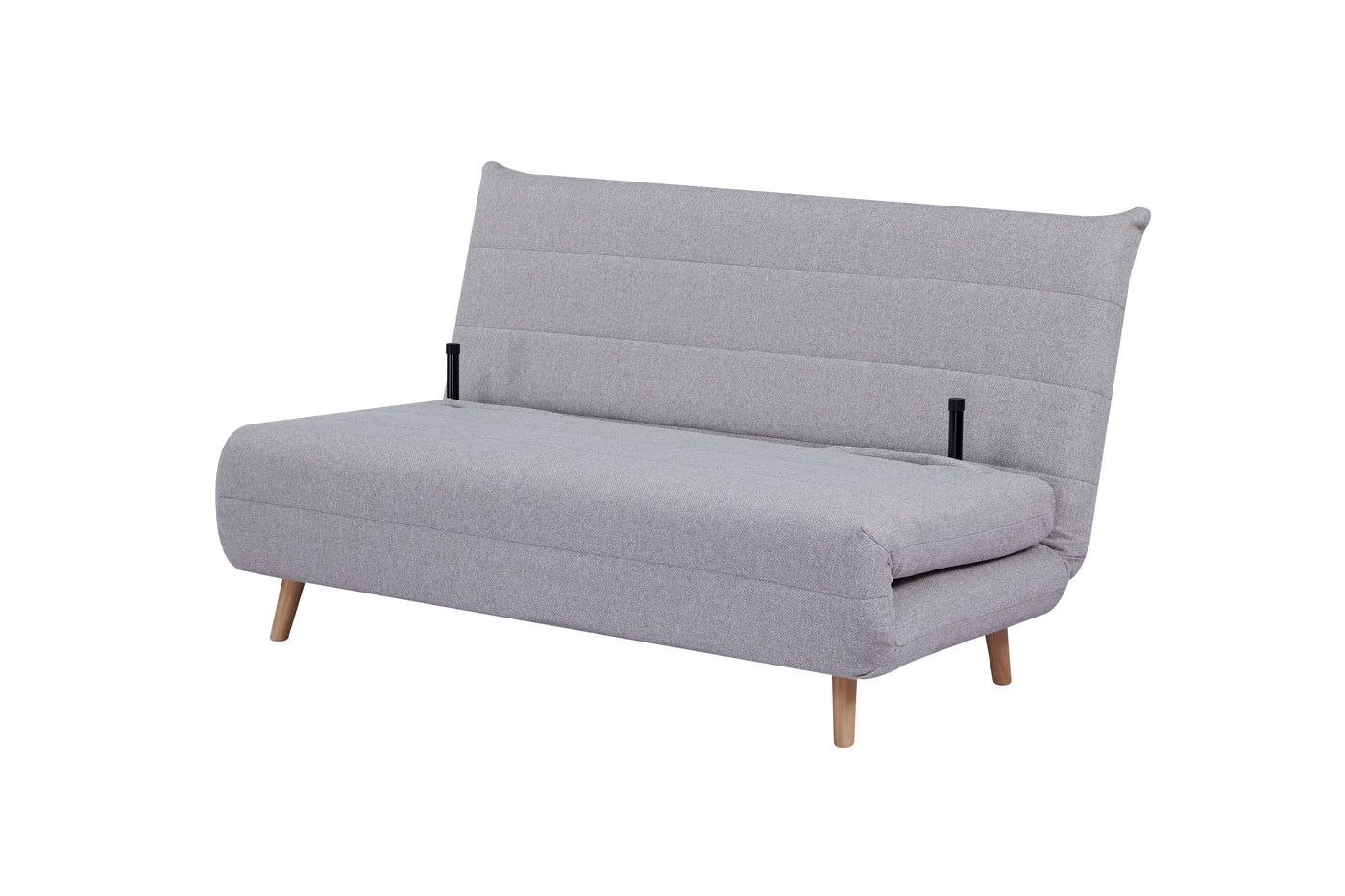 Sofá Cama 2 Cps Tapiz (Gris Claro) Con Patas De Madera