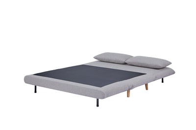 Sofá Cama 2 Cps Tapiz (Gris Claro) Con Patas De Madera
