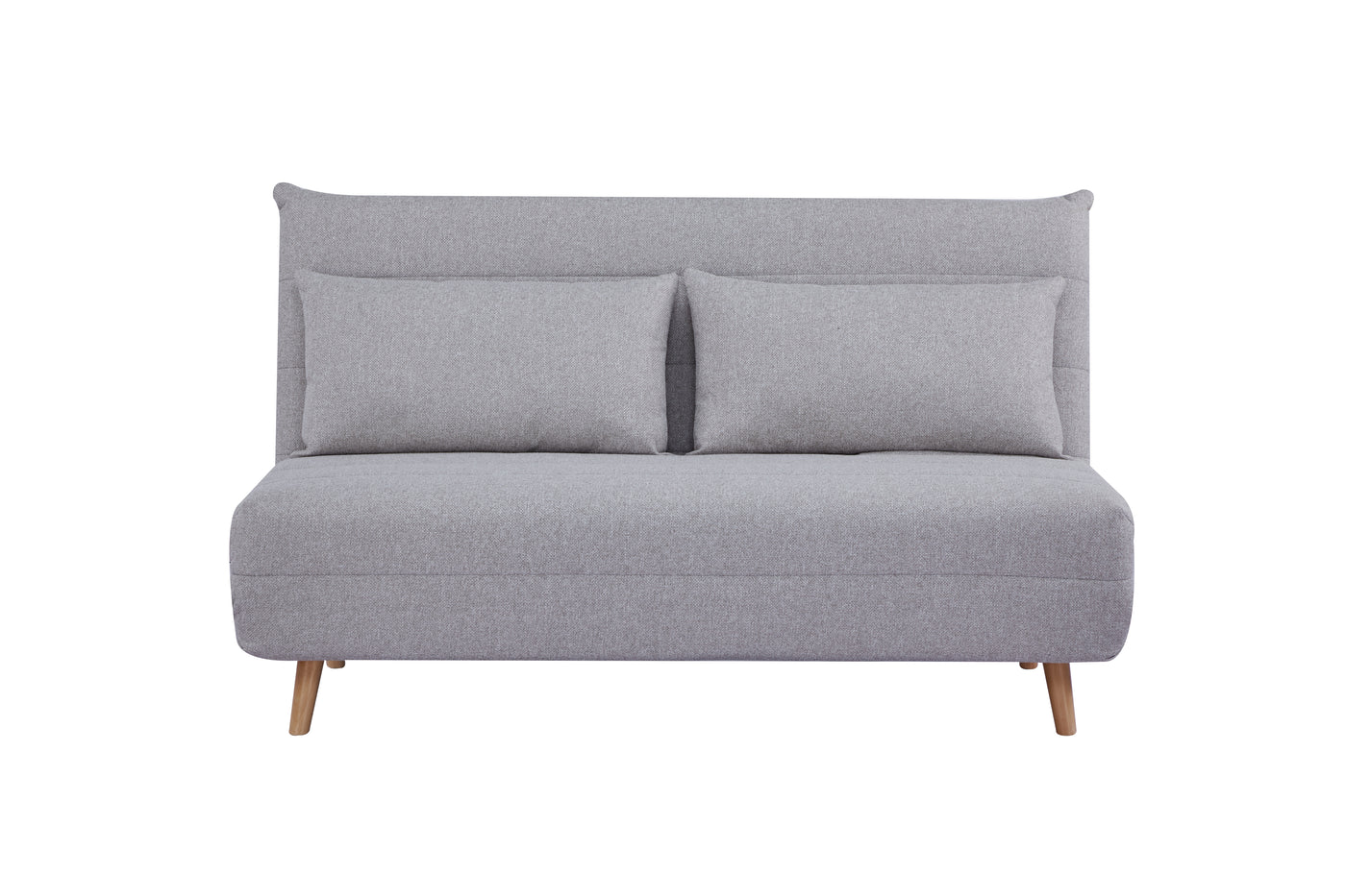 Sofá Cama 2 Cps Tapiz (Gris Claro) Con Patas De Madera