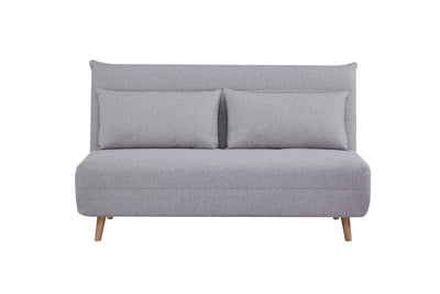 Sofá Cama 2 Cps Tapiz (Gris Claro) Con Patas De Madera