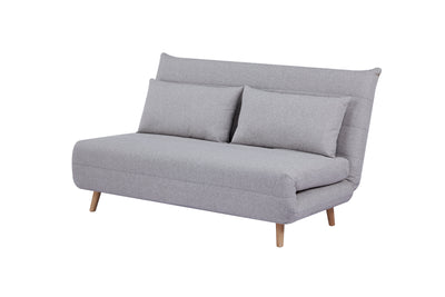 Sofá Cama 2 Cps Tapiz (Gris Claro) Con Patas De Madera