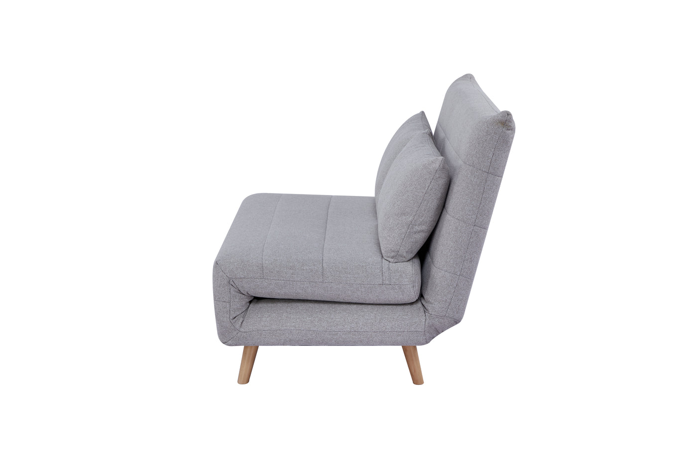 Sofá Cama 2 Cps Tapiz (Gris Claro) Con Patas De Madera