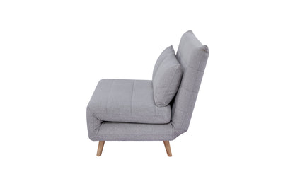 Sofá Cama 2 Cps Tapiz (Gris Claro) Con Patas De Madera