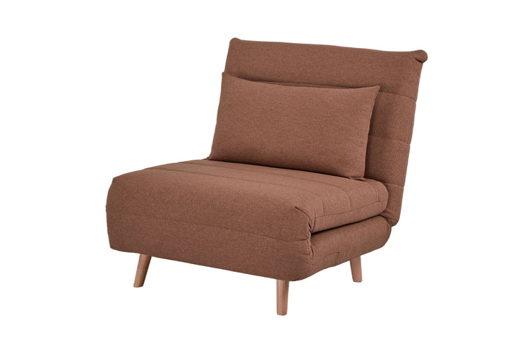 Sofá Cama Individual Tapizado (Terracota) Con Patas De Madera