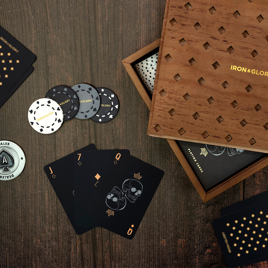 Set De Poker De Metal, Madera, Cartón Y Plástico