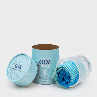 Vaso Gin De Vidrio Con Par De Calcetines (Celestes) De Algodón