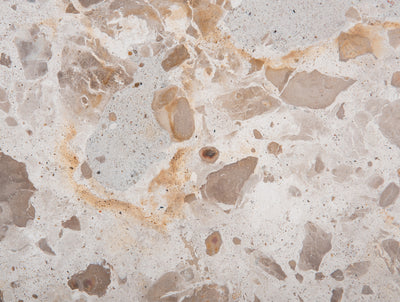 Mesa Lateral Con Mármol Y Estructura De Madera