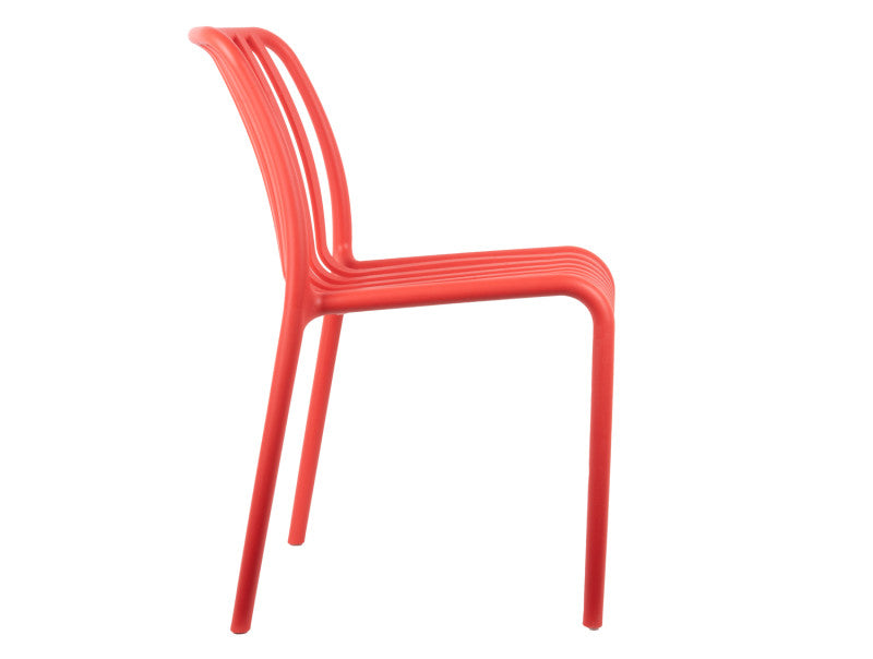 Silla De Comedor (Rojo) De Plástico