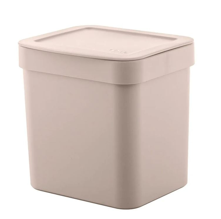 Tacho De Cocina Con Tapa 2.5 Ltrs Beige De Plástico