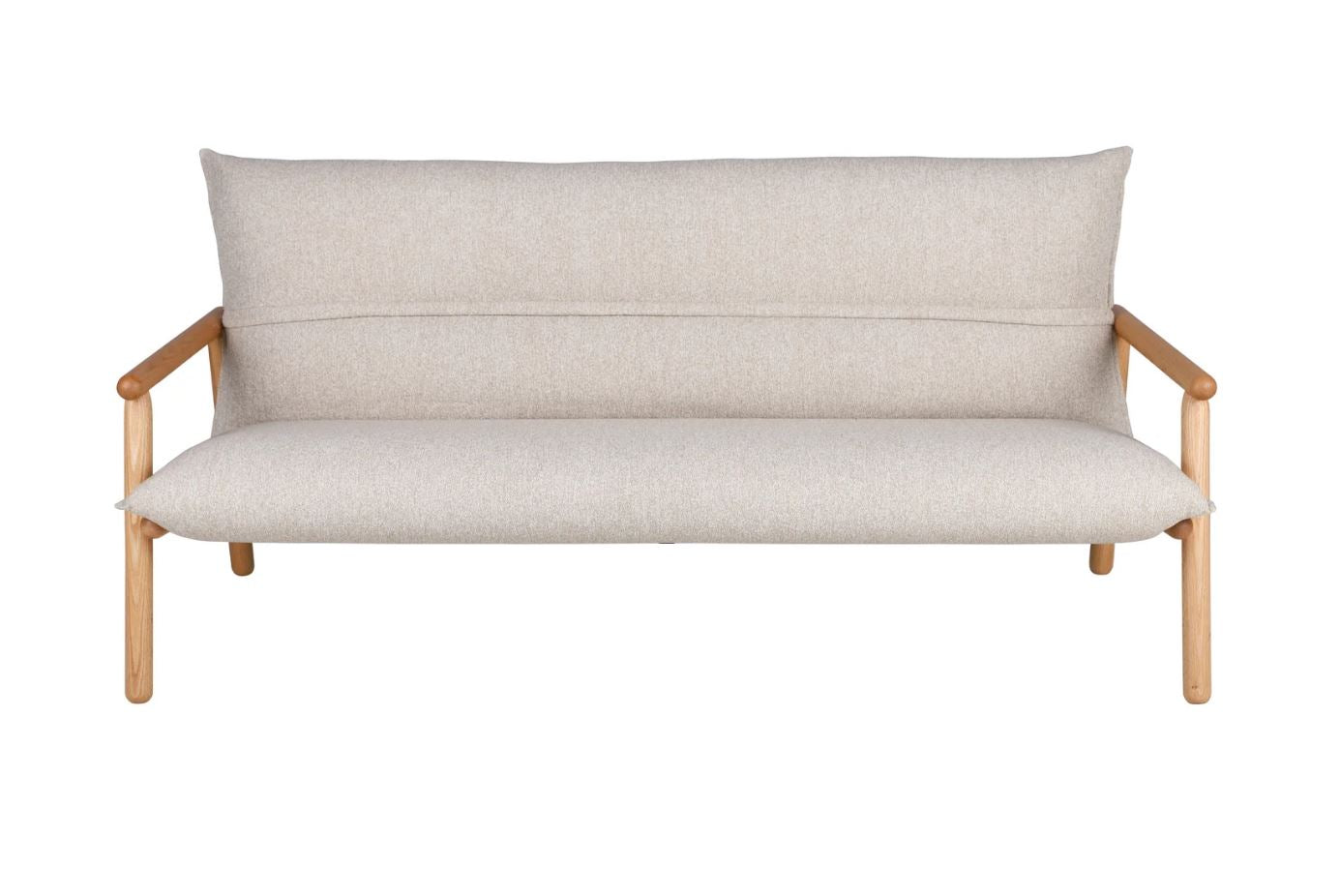 Sofá Tapizado (Beige Claro) Estructura De Madera