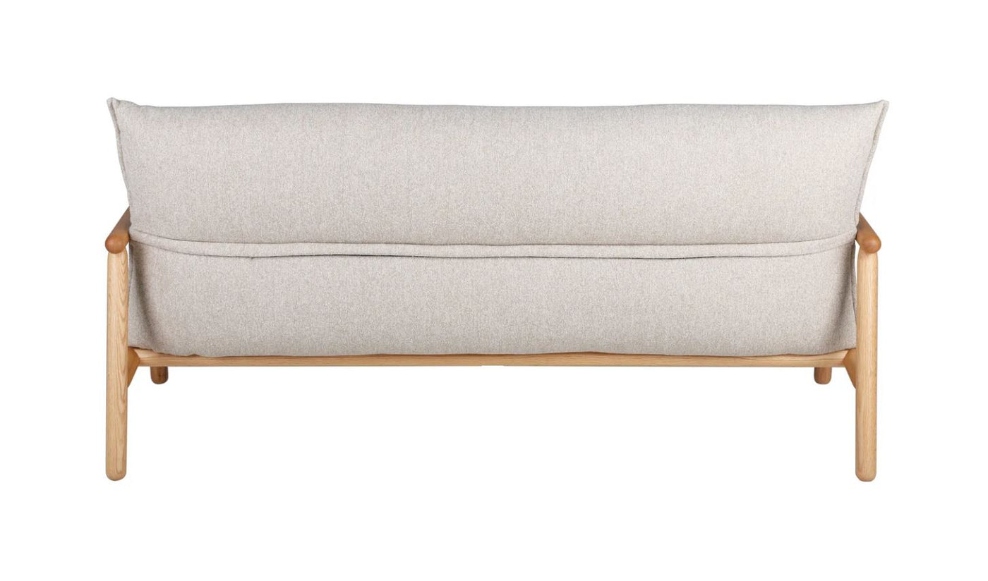 Sofá Tapizado (Beige Claro) Estructura De Madera