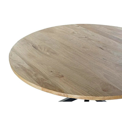 Mesa De Comedor Redonda Tablero Natural Soporte De Madera