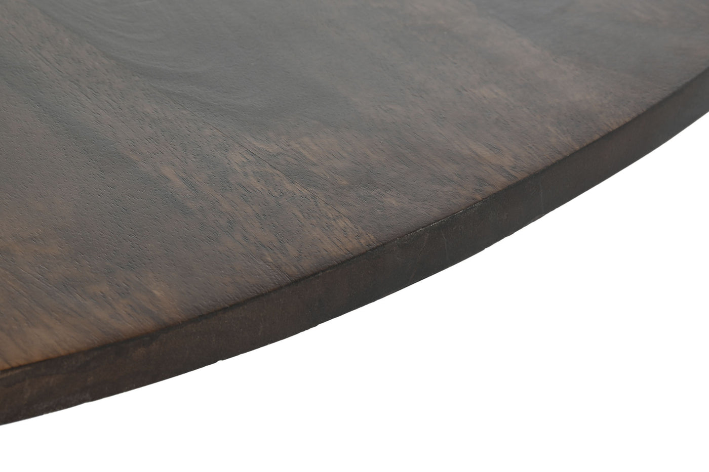 Mesa De Comedor Tablero Redondo Marrón Oscuro Estructura De Madera