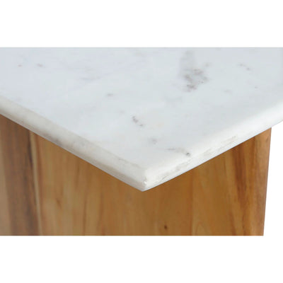 Mesa De Comedor Tablero De Mármol Blanco Soporte De Madera