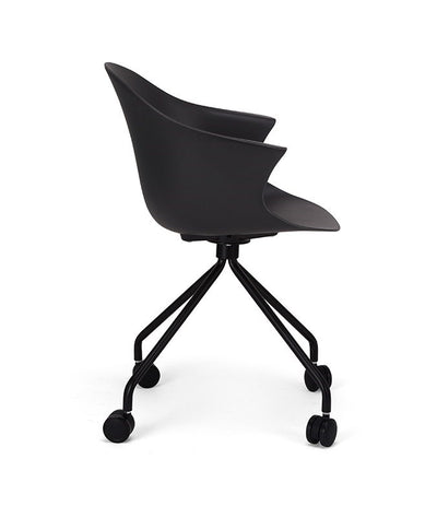 Silla De Oficina Con Ruedas Pvc (Negra) Con Armazón De Metal