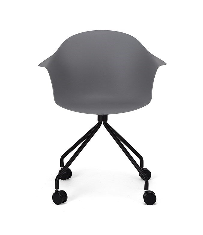 Silla De Oficina Con Ruedas Pvc (Gris) Con Armazón De Metal