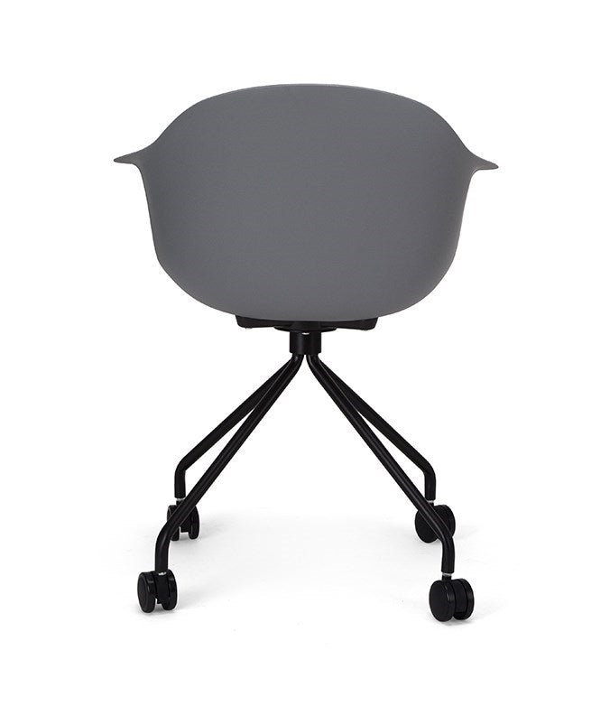 Silla De Oficina Con Ruedas Pvc (Gris) Con Armazón De Metal