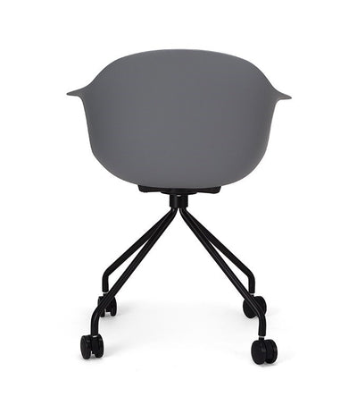 Silla De Oficina Con Ruedas Pvc (Gris) Con Armazón De Metal