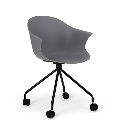 Silla De Oficina Con Ruedas Pvc (Gris) Con Armazón De Metal