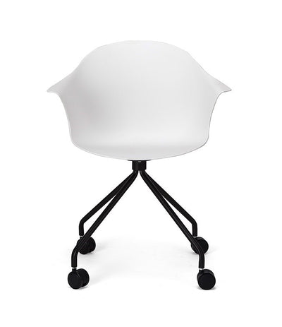 Silla De Oficina Con Ruedas Pvc (Blanca) Con Armazón De Metal