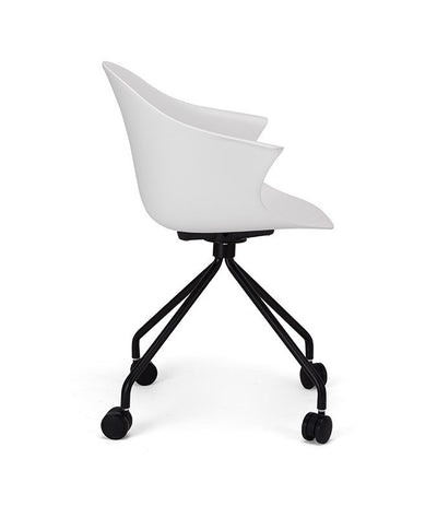 Silla De Oficina Con Ruedas Pvc (Blanca) Con Armazón De Metal