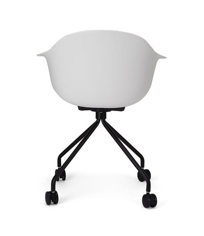 Silla De Oficina Con Ruedas Pvc (Blanca) Con Armazón De Metal