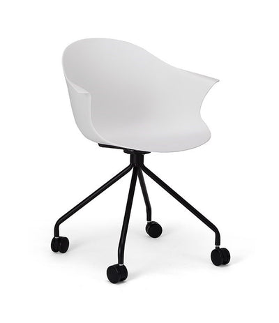 Silla De Oficina Con Ruedas Pvc (Blanca) Con Armazón De Metal