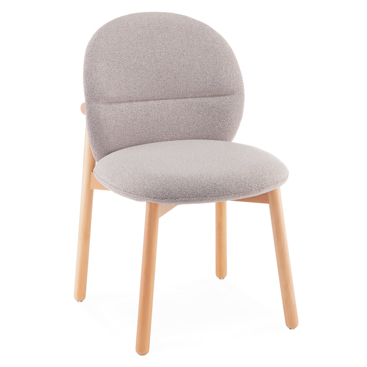 Silla Tapizada (Gris) Con Patas De Madera