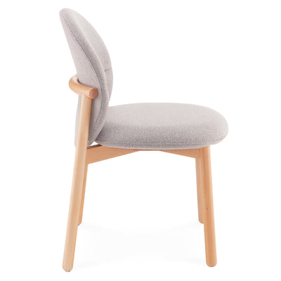 Silla Tapizada (Gris) Con Patas De Madera