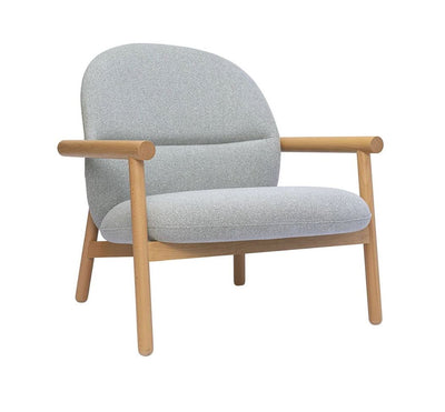 Sillón Con Brazos Tapizado (Gris) De Madera