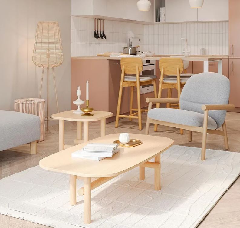 Sillón Con Brazos Tapizado (Gris) De Madera