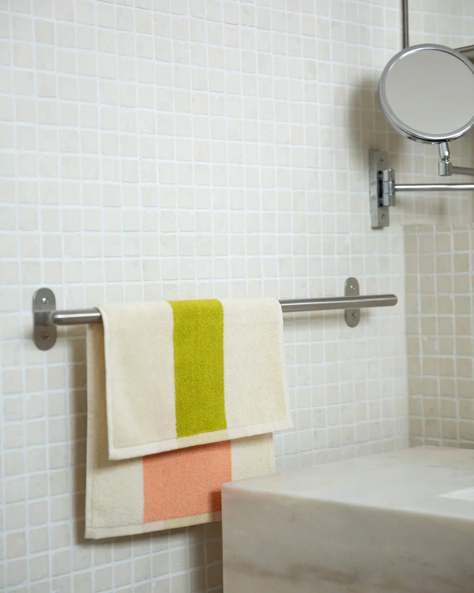 Set De 3 Toallas (Naranja / Azul / Verde) De Algodón