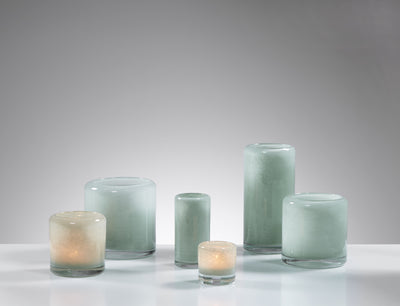 Florero Cónico (Verde Agua) De Vidrio